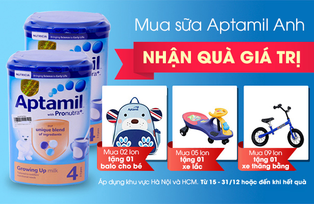 Mua sữa Aptamil Anh- Nhận quà tặng giá trị